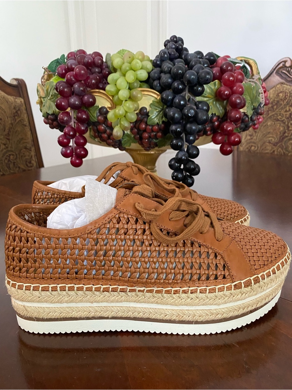 Vince Camuto Woven Platform Sneakers - Brown